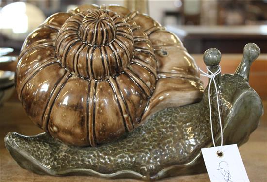 Large pottery model of a snail